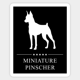 Miniature Pinscher Dog White Silhouette Magnet